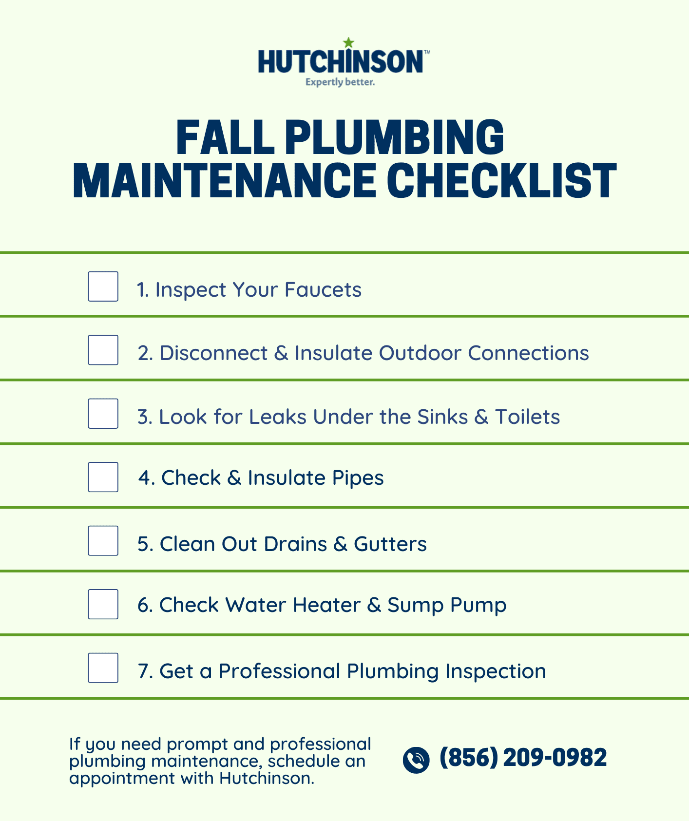 Hutchinson’s Fall Plumbing Maintenance Checklist 2022
