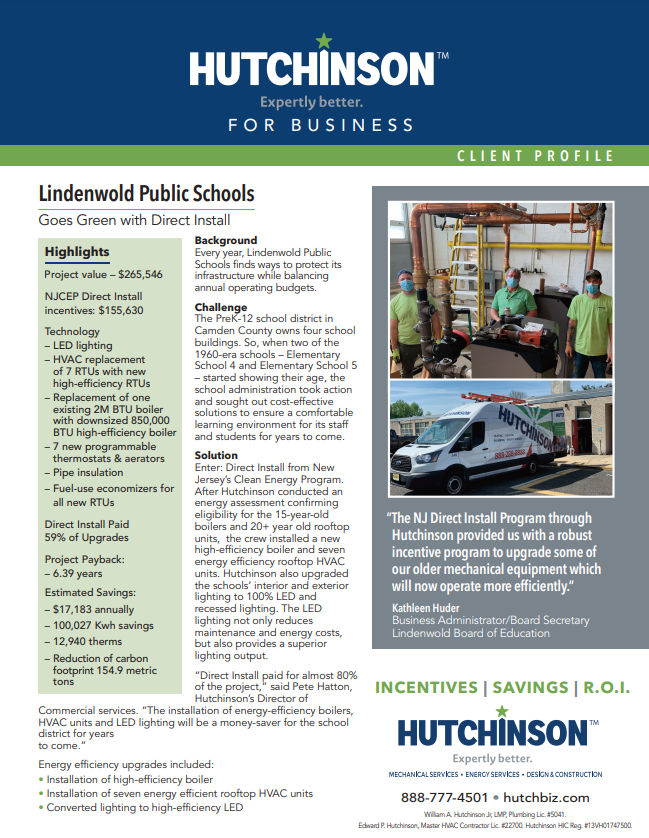 Lindenwold Public Schools Goes Green with Direct Install